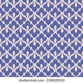 Blue Fleur de lis symmetric seamless vector pattern and background