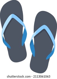 Blue flip flops. Baech sandals. Summer vacation symbol