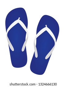 Blue flip flops. vector illustration