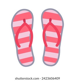 Blue flip-flops. Beach shoes. Beach accessories. Vector illustration in flat style.