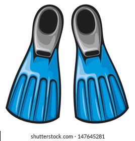 blue flippers (fins)