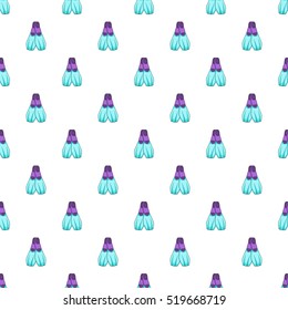 Blue flippers pattern. Cartoon illustration of blue flippers vector pattern for web