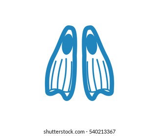 blue flippers travel vacation holiday image vector icon logo symbol