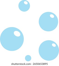 Blue floating soap bubbles in various sizes, symbolizing freshness, cleanliness, bath moments, hygiene routine, or fun bubbly visual elements.