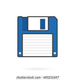 Blue Floppy Disk, 90's technology, Old Disk, CD-ROM, Vintage Technology, Old Technology, Computer File, Portable Hard Drive, Computer Vector Illustration Background