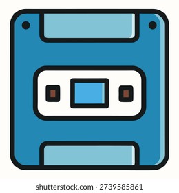 Blue Floppy Disk Icon for Data Storage