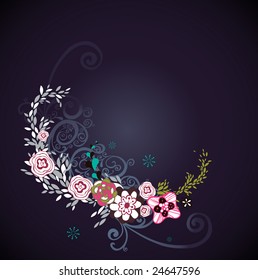 blue flora wallpaper