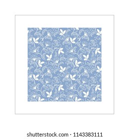 Blue Floral Background 