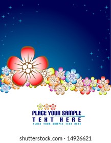 Blue floral background