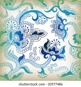 Fondo floral azul