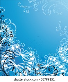blue floral background