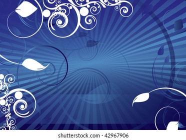 Blue floral background