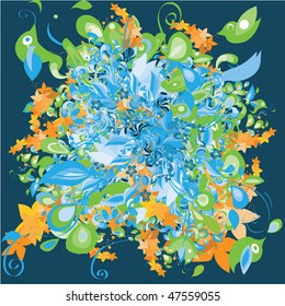  Blue Floral Background