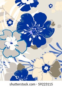 blue floral background