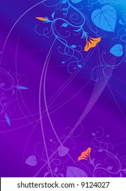 Blue floral background