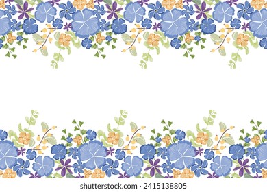 Patrón floral de bordado paisley sin fisuras sobre fondo blanco. El color de la flor azul bordea el estilo étnico de ikat ilustraciones vectoriales abstractas de diseño vintage para la plantilla de impresión.
