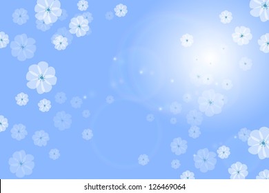 Blue floral background flower vector