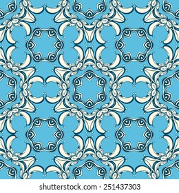 Blue floral background. Seamless pattern,  ready to use - just drag and drop to your swatch panel.