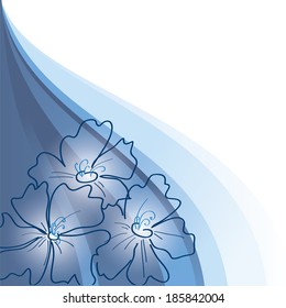 Blue Floral Background. Vector Design.