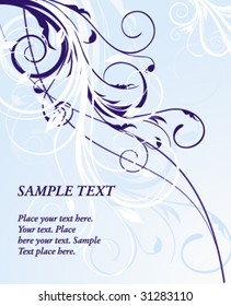 blue floral background for your design