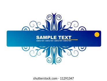 Blue floral banner