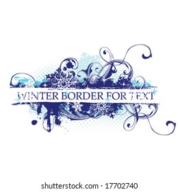 Blue floral border for text