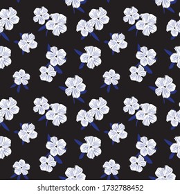 Blue Floral botanical seamless pattern background suitable for fashion prints, graphics, backgrounds and crafts
