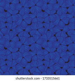 Blue Floral botanical seamless pattern background suitable for fashion prints, graphics, backgrounds and crafts