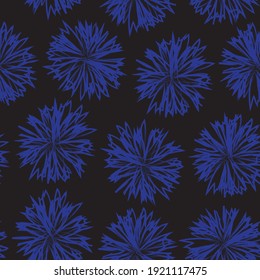 Blue Floral brush strokes seamless pattern background for fashion prints, graphics, backgrounds and crafts