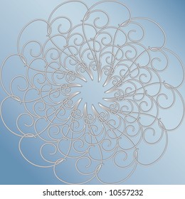 Blue Floral Circle