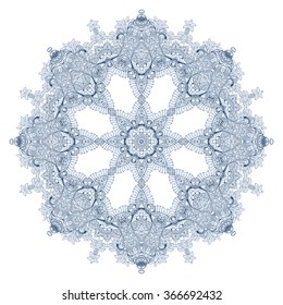 blue floral circle pattern. Background in the style of Chinese painting on porcelain. Ornamental design elements. Pattern endless fragments.