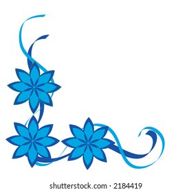blue floral corner