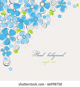 Esquina floral azul