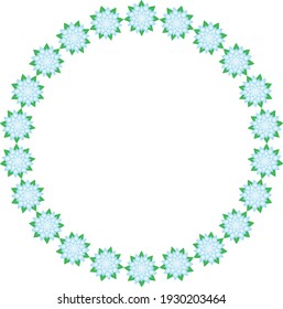 Primavera de marco decorativo floral azul
