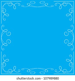 Blue Floral Frame Stock Vector (Royalty Free) 107989880 | Shutterstock