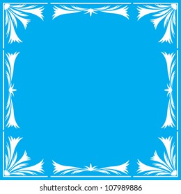 	marco floral azul