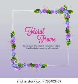 blue floral frame
