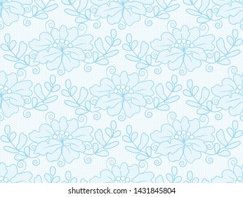 blue floral lace pattern on a white background