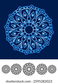 Blue floral Mandala design vector