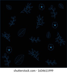 blue floral natural pattern art