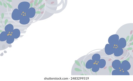Blue floral Nordic style frame_16:9