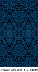 blue floral on sacred geometry pattern. vector illustration. for design invitation, wallpaper, fabric