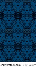 blue floral on sacred geometry pattern. vector illustration. for design invitation, wallpaper, fabric