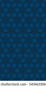 blue floral on sacred geometry pattern. vector illustration. for design invitation, wallpaper, fabric