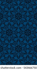 blue floral on sacred geometry pattern. vector illustration. for design invitation, wallpaper, fabric