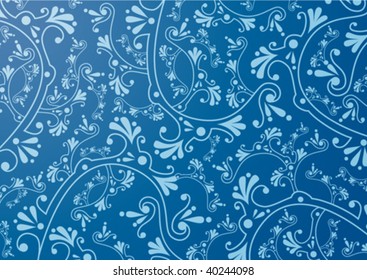 blue floral ornament background