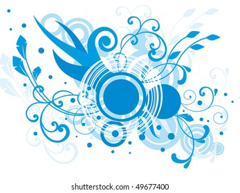 blue floral ornaments in vector format