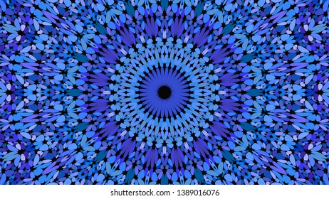 Blue floral ornate mandala pattern background design - abstract ethnic vector ornament wallpaper graphic
