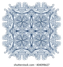 blue floral  pattern. Background in the style of Chinese painting on porcelain. Ornamental design element. Pattern endless fragments.