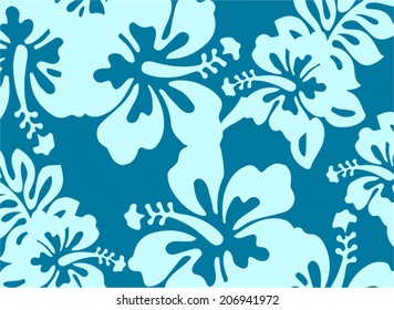 Blue floral pattern - design element 